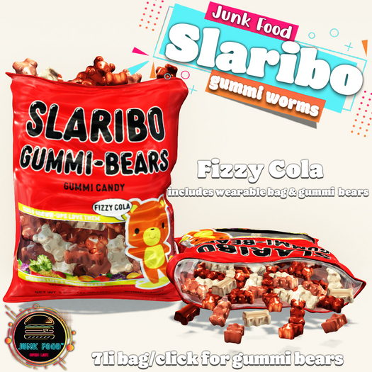 Second Life Marketplace Junk Food Slaribo Gummi Bears (Cola)